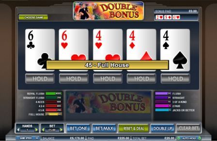 Video Poker Full House Hand